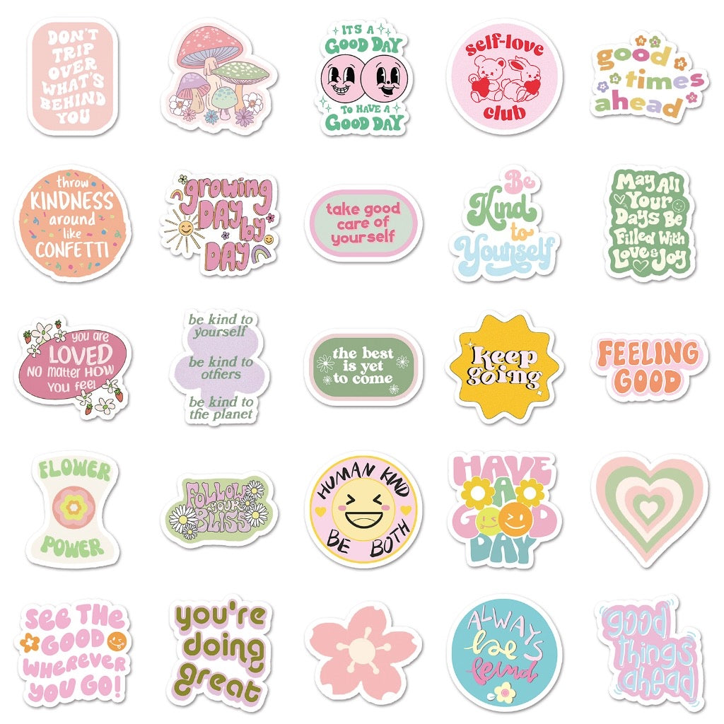 Sticker Design: Motivational Pastel Quotes