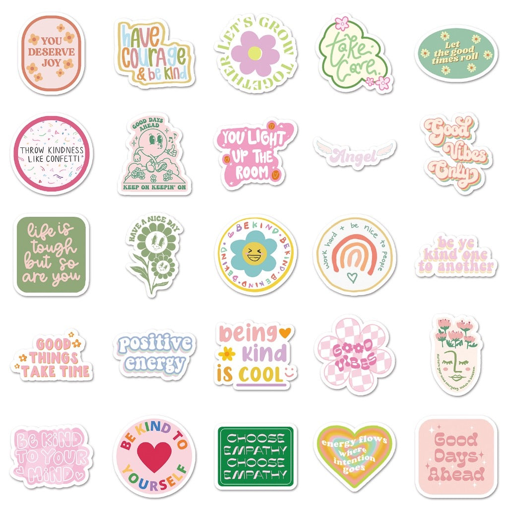 Sticker Design: Motivational Pastel Quotes