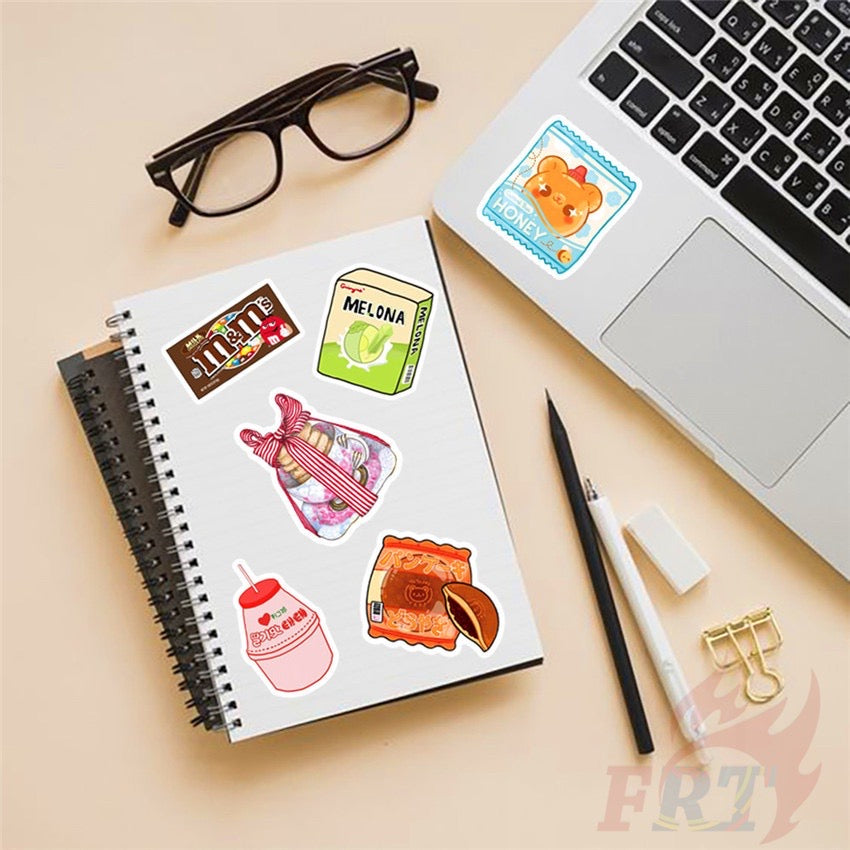 Sticker Design: Food series including Chips, Drinks, Sweets