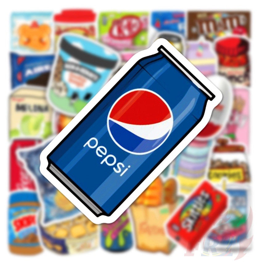 Sticker Design: Food series including Chips, Drinks, Sweets
